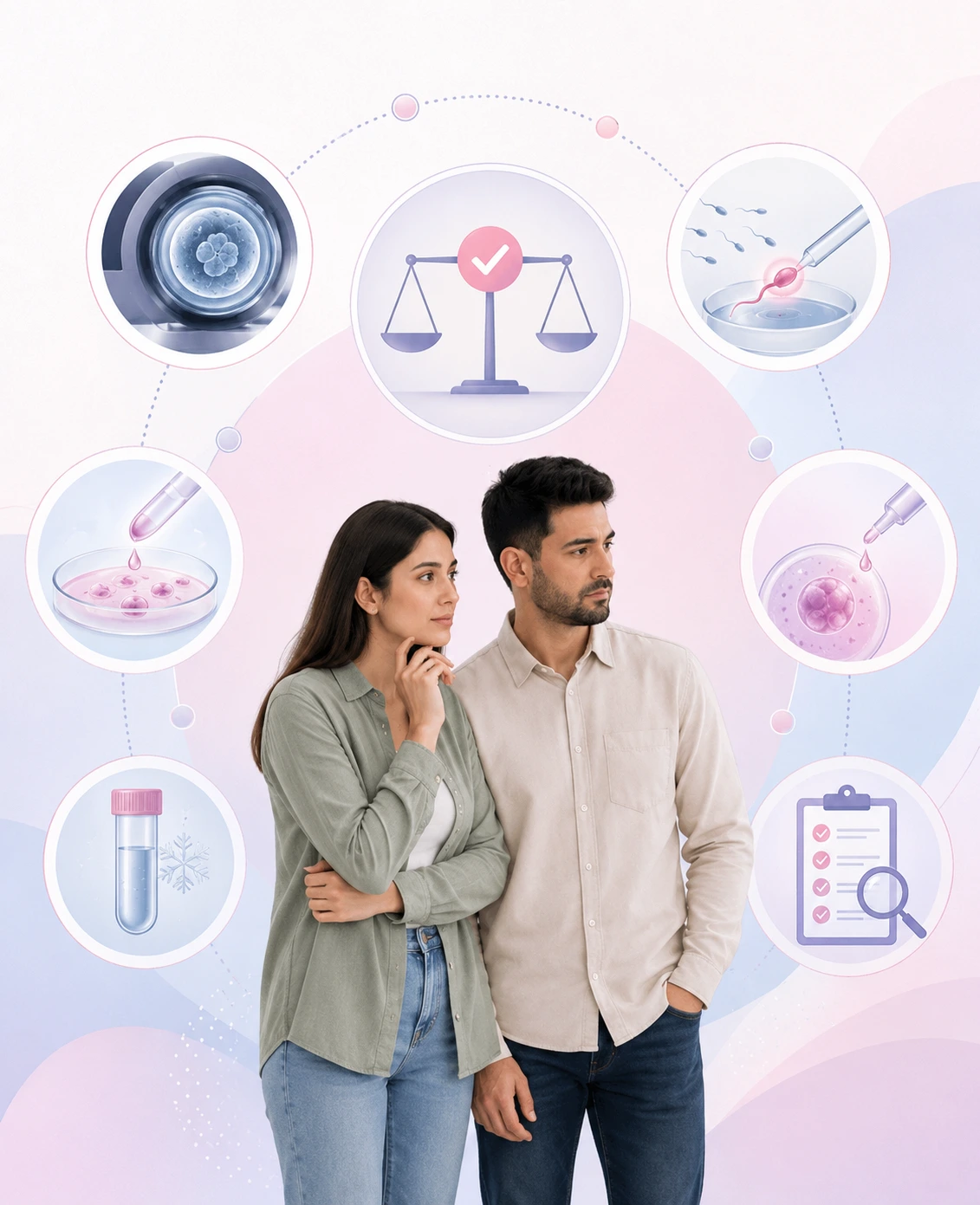 PGT genetik test ve embriyo değerlendirmesi hakkında bilgilendirici görsel